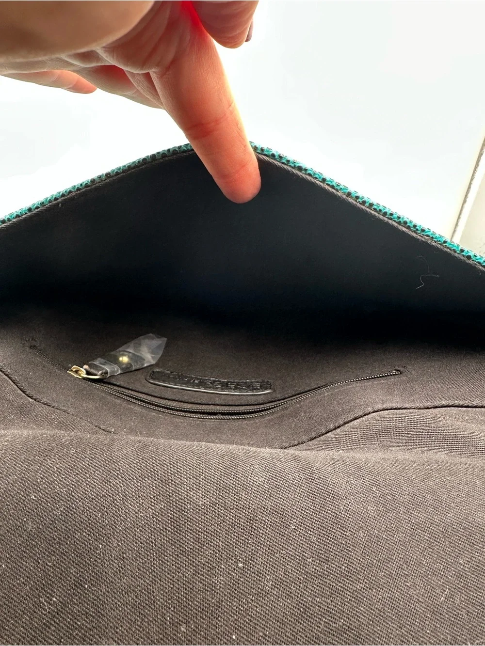 BCBGeneration Teal Faux Stingray Envelope Clutch Bag Gold Hardware